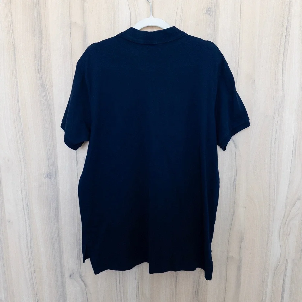 Polo Ralph Lauren Men Polo XL Navy Blue Pima Stretch Mesh Custom Fit